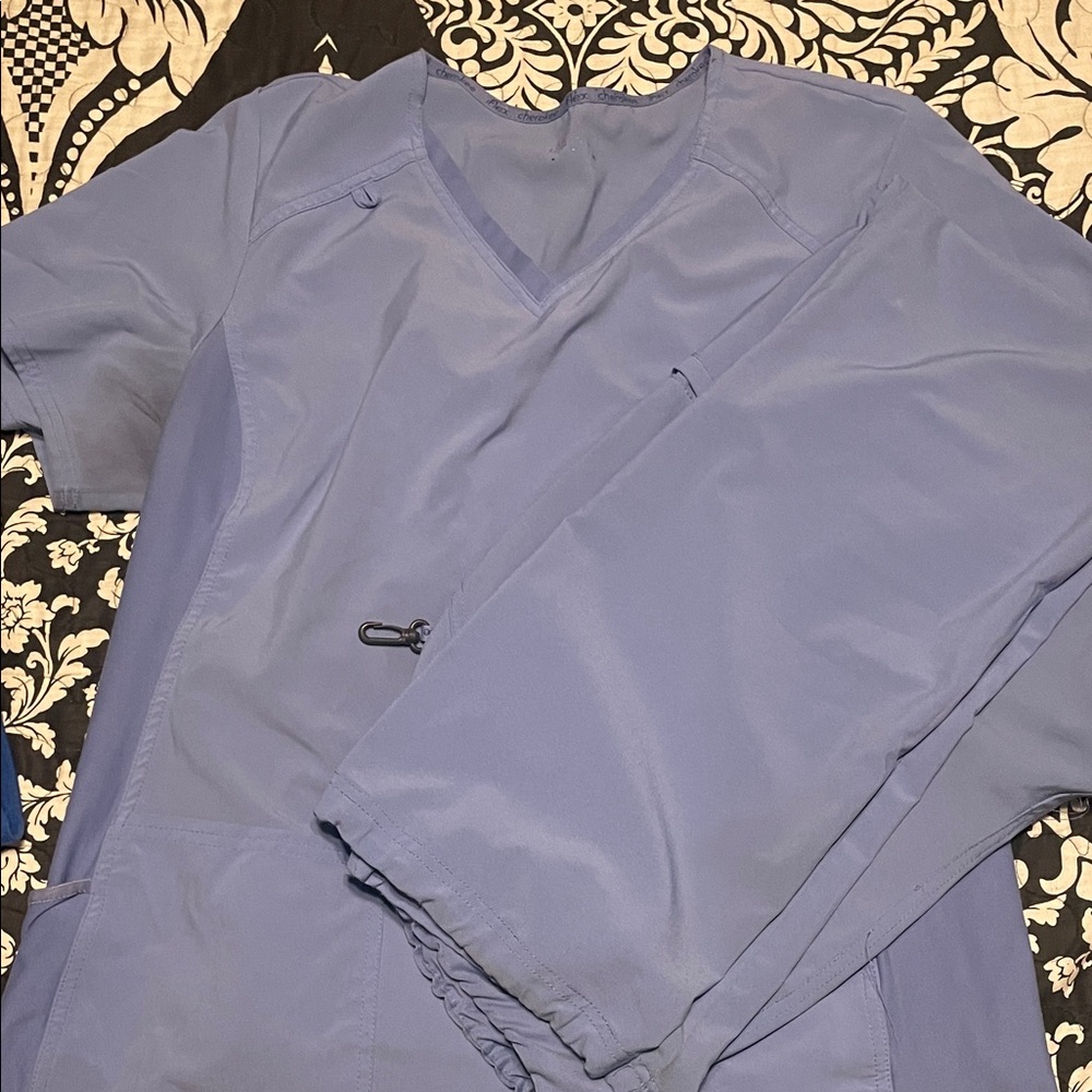 Ciel Blue Scrub Top and Pants Set Cherokee Infinity